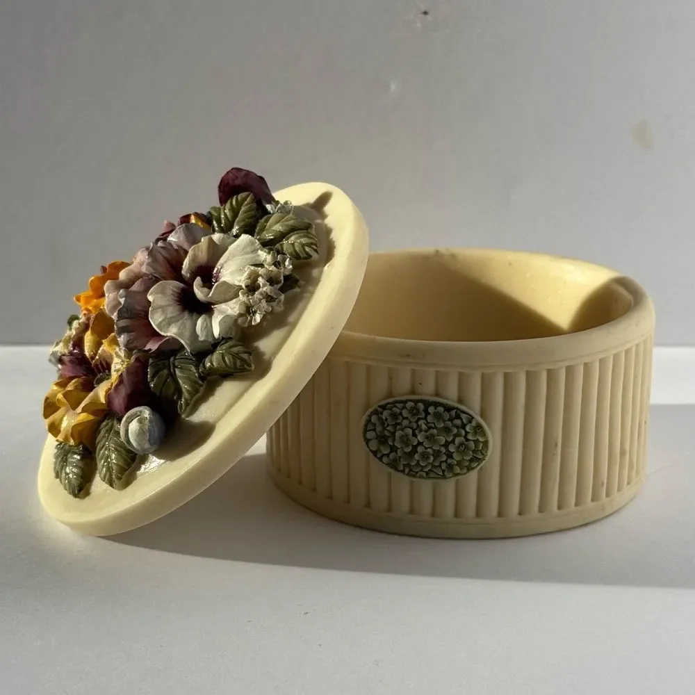 vintage pansy trinket pill box by Artisan Flair